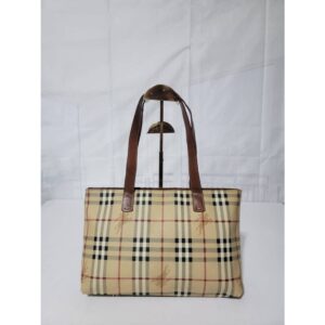 Burberry Haymarket Check Canvas Shoulder Bag Brown/Beige