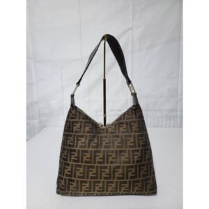 Fendi Vintage Zucca Jacquard Shoulder Bag Brown