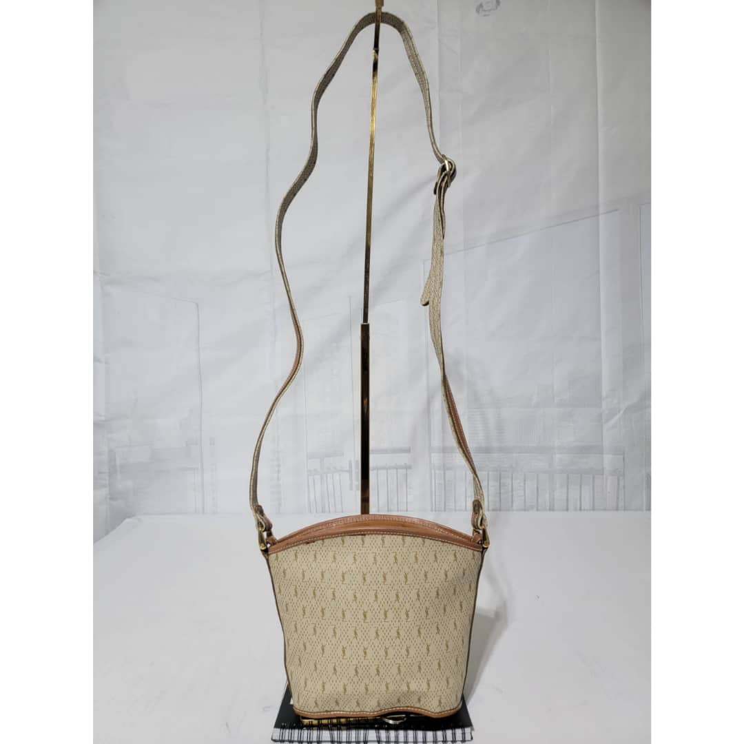 Yves Saint Laurent Vintage Crossbody Bag Beige/Brown - Image 3