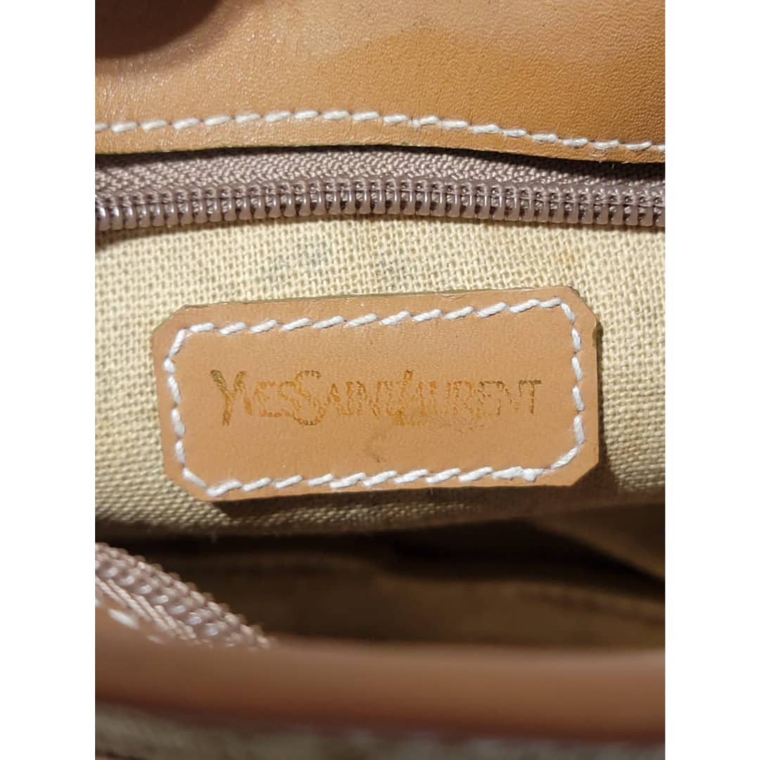 Yves Saint Laurent Vintage Crossbody Bag Beige/Brown - Image 5