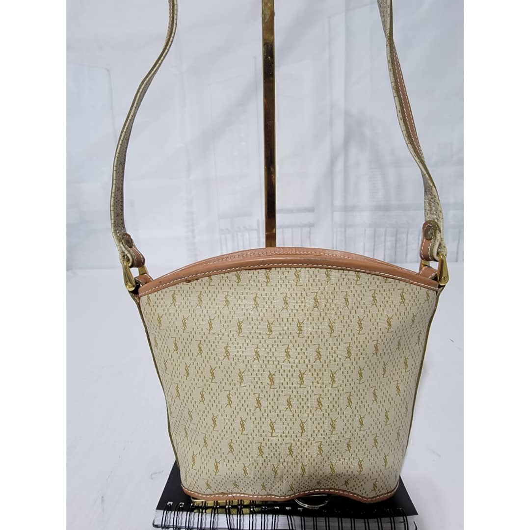 Yves Saint Laurent Vintage Crossbody Bag Beige/Brown - Image 7