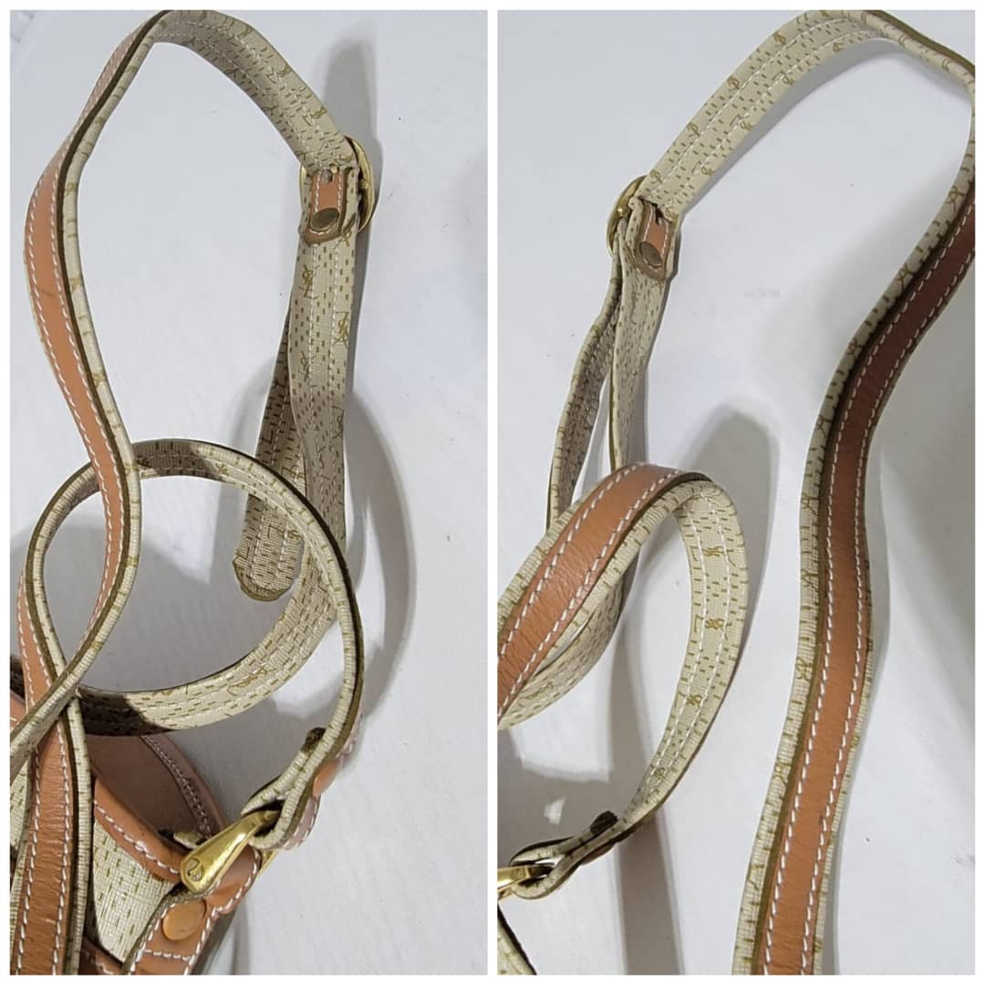 Yves Saint Laurent Vintage Crossbody Bag Beige/Brown - Image 11