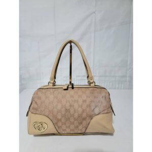 Gucci Lovely Hearts Interlocking GG Crystal Canvas Bowler Bag