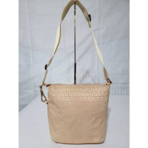 Fendi Vintage Zucchino Canvas Crossbody Bag Light Pink