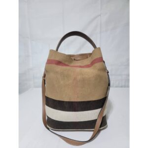 Burberry Check Canvas and Leather Medium Ashby Hobo Satchel Bag