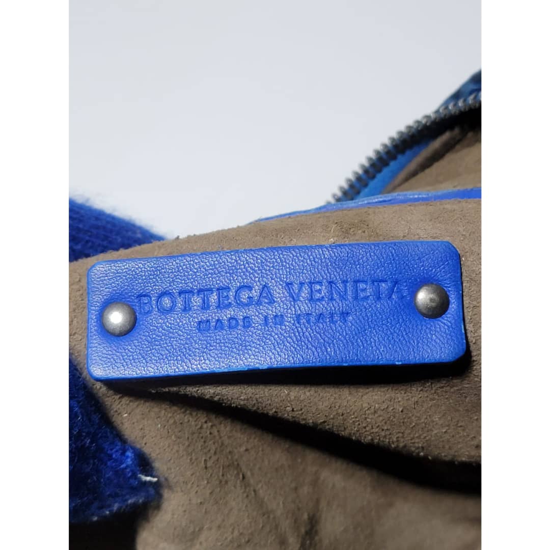 Bottega Veneta Intrecciato Leather And Snakeskin Shoulder/Crossbody Bag Blue - Image 11