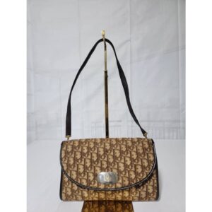 CHRISTIAN DIOR VINTAGE TROTTER SHOULDER BAG BEIGE/BROWN