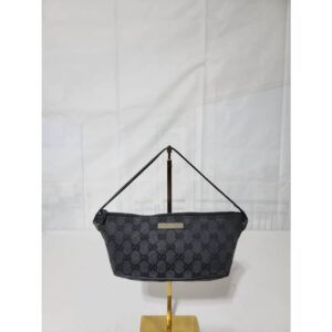 Gucci GG Canvas Boat Baguette Black/Dark grey