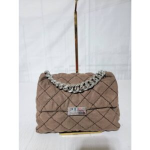 STELLA MCCARTNEY Faux Leather Quilted Small Bex Flap Shoulder Bag Brown