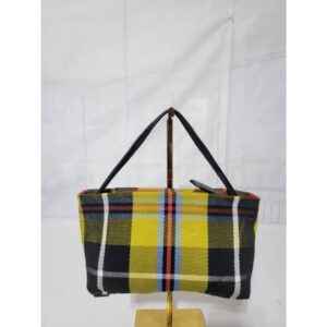 BURBERRY Tartan Fabric and Leather Clutch/Pouch
