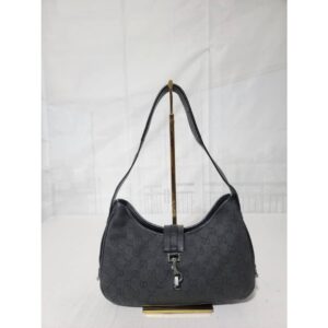 Gucci Canvas and Leather Jackie Shoulder Bag Black