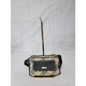 Burberry Vintage Plaid Denim Checkered Belt/Waist Bag Beige/Dark grey
