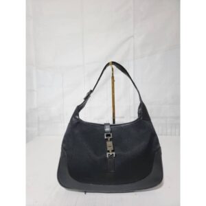 Gucci Vintage Jackie Nylon Shoulder Bag Black