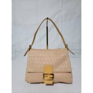 Fendi Vintage Mama Baguette Zuchino Shoulder Bag Pink/Beige