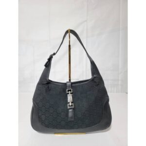 Gucci Vintage Jackie Nylon Shoulder Bag Black