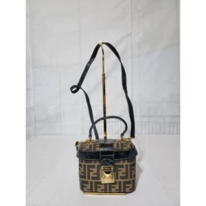 Fendi Vintage Zucca Canvas Vanity Box Bag Brown