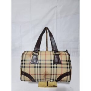 BURBERRY Haymarket Check Coated Canvas Bowling Bag Brown/Beige