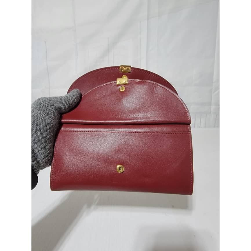 Chloe Long Georgia Flap Wallet Burgundy - Image 10