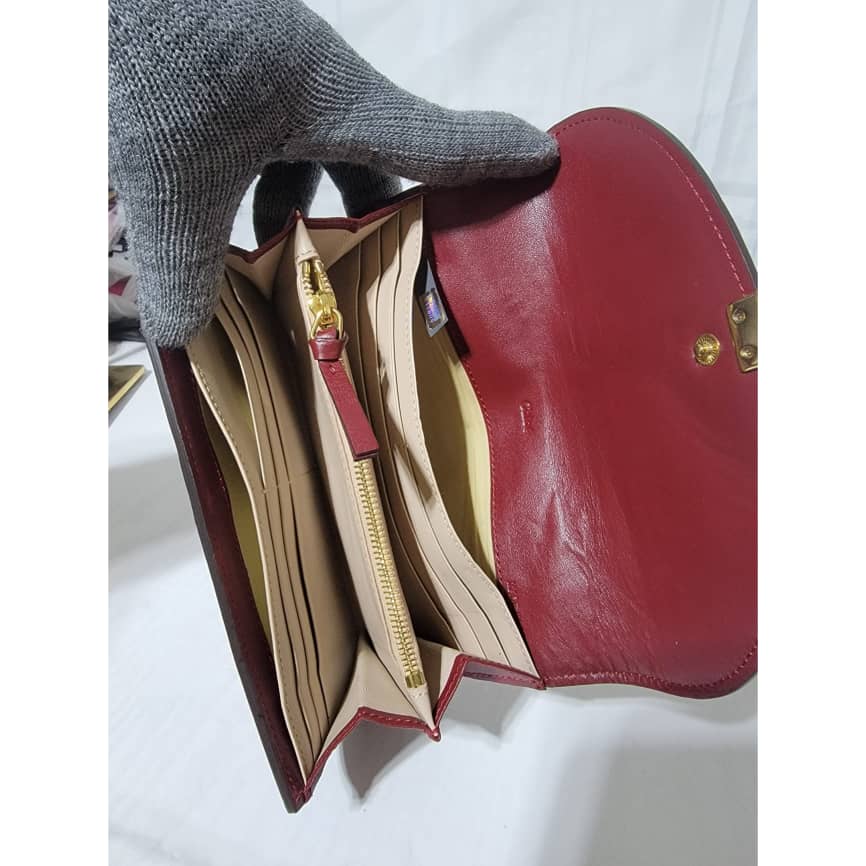 Chloe Long Georgia Flap Wallet Burgundy - Image 15