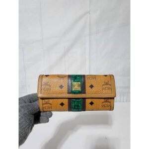 MCM visetos wallet monogram leather Green/Brown