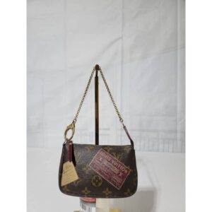 Louis Vuitton Monogram Mini Pochette Accessoire Pouch Brown