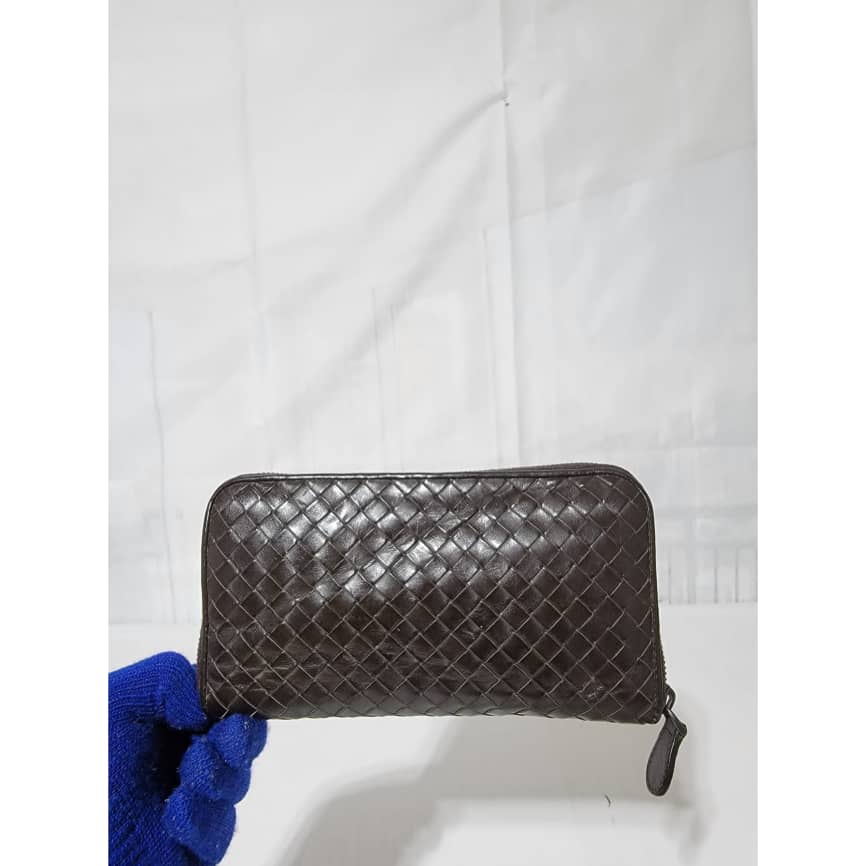Bottega Veneta Intrecciato Leather Zip Around Continental Wallet Deep Chocolate Brown - Image 6