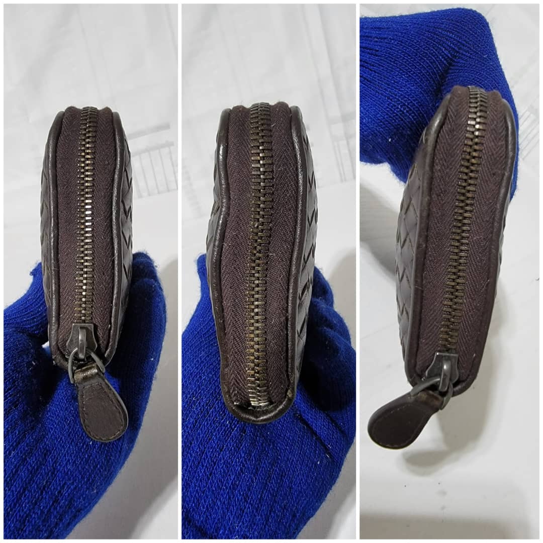 Bottega Veneta Intrecciato Leather Zip Around Continental Wallet Deep Chocolate Brown - Image 8