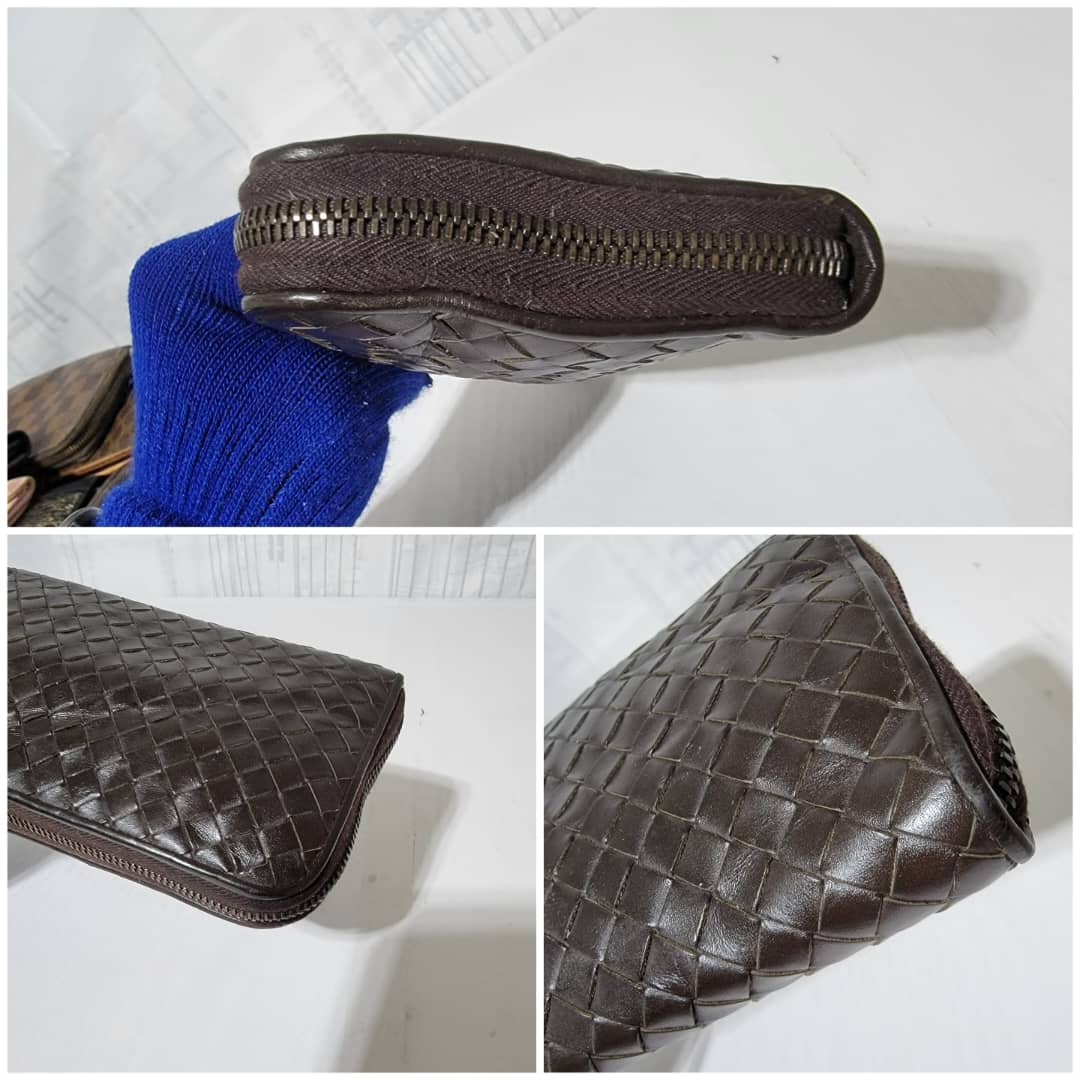 Bottega Veneta Intrecciato Leather Zip Around Continental Wallet Deep Chocolate Brown - Image 10