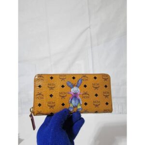 MCM Rabbit Zip Around Wallet Cognac
