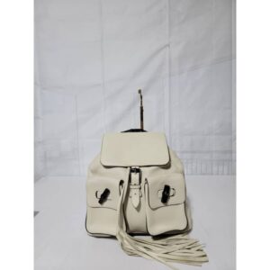 Gucci Bamboo Rucksack Fringe Backpack Off-White