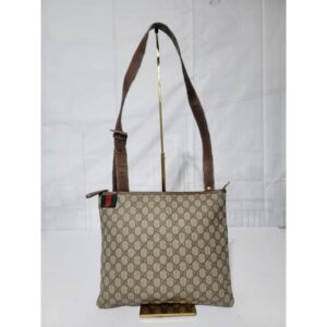 Gucci GG Canvas Loop Messenger/Crossbody Bag Brown/Beige