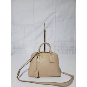 PRADA Saffiano Lux Mini Promenade Tote Cammeo Beige Nude