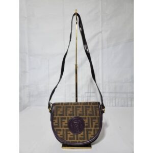 Fendi Vintage Zucca Crossbody Bag Brown