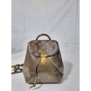 LOUIS VUITTON Monogram Coated Canvas And Vert Bronze Vernis Hot Springs Backpack Bag