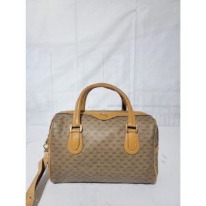 GUCCI Vintage Micro GG Canvas Boston Bag Beige/Brown