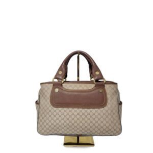 Celine Macadam Canvas and Leather Boogie Tote Bag Beige/Brown