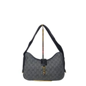 GUCCI DENIMJACKIE SHOULDER BAG BLACK/DARK GREY