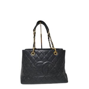 Chanel Quilted Caviar Leather Grand Shopper Tote Bag Black