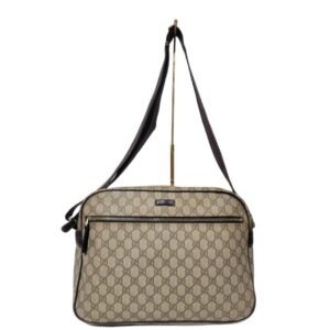 GUCCI GG Coated Canvas Messenger Bag Beige/Brown