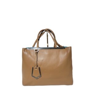 Fendi Leather Medium 2jours Tote Bag Tan