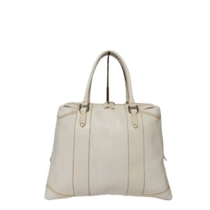 FENDI Boston Patent Leather Bag Off- White