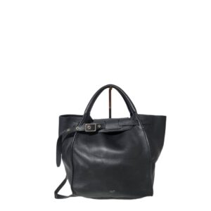 CELINE Supple Grained Calfskin Small Satchel Bag Black