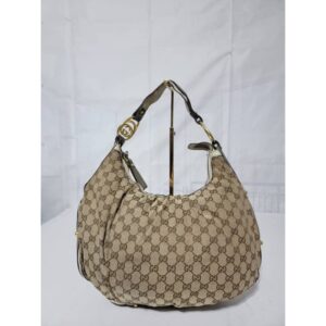 Gucci GG Canvas and Leather Medium Interlocking G Hobo Bag Brown/Beige