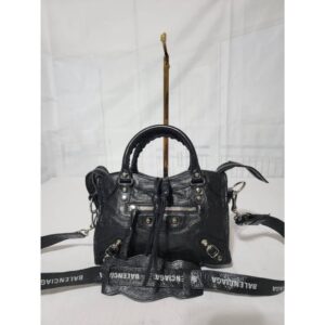 BALENCIAGA Mini Agneau Classic Silver Hardware City Black