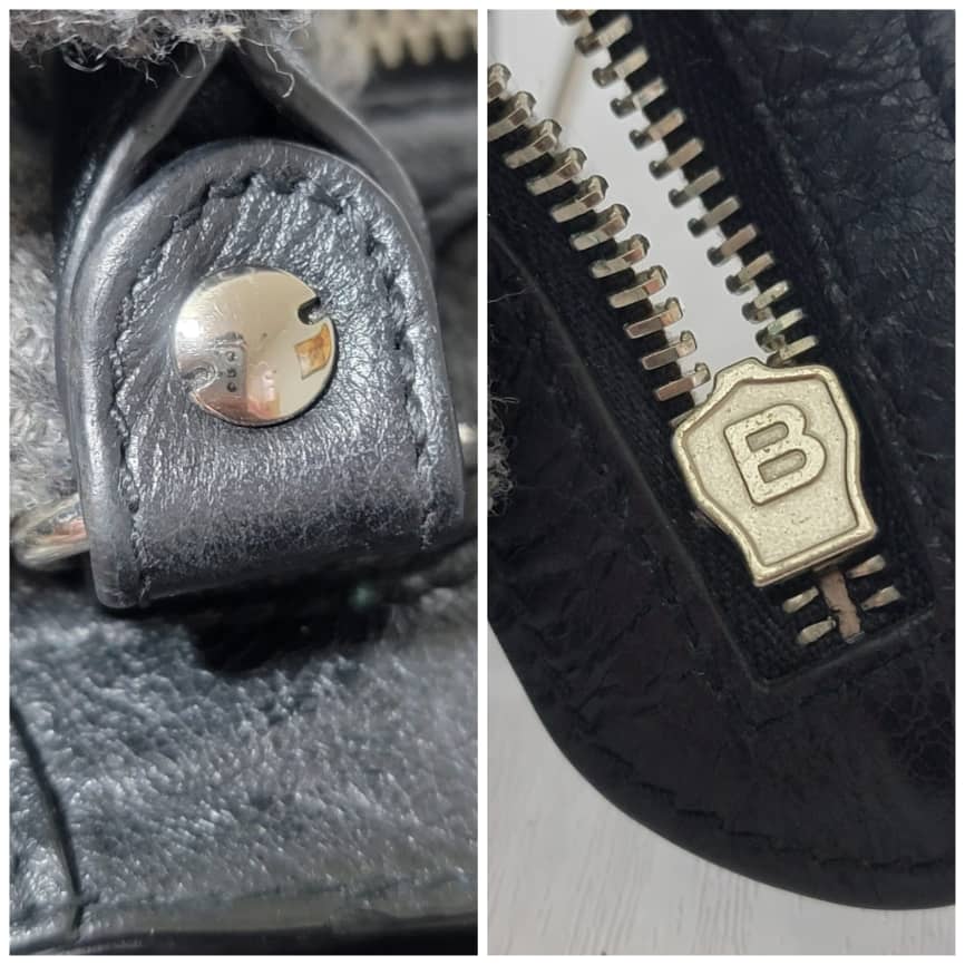 BALENCIAGA Mini Agneau Classic Silver Hardware City Black - Image 9