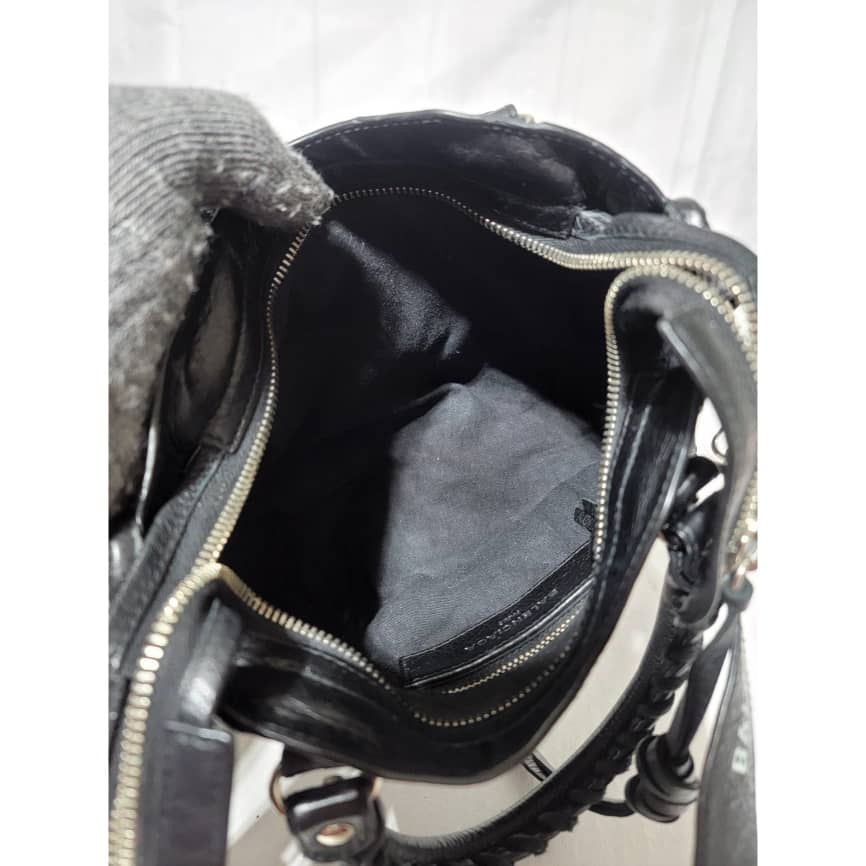 BALENCIAGA Mini Agneau Classic Silver Hardware City Black - Image 14
