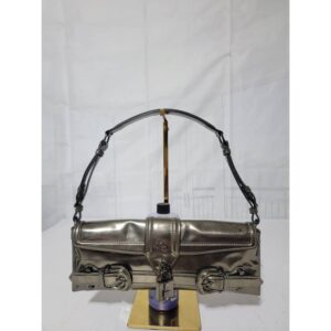 Burberry Silver shimmer Patent Flat Shoulder Bag