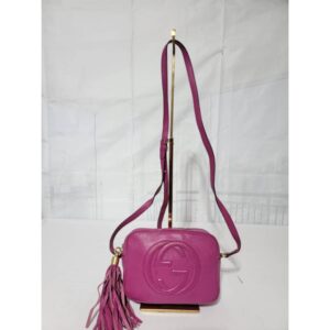 GUCCI Cellarius Calfskin Small Soho Disco Bag Pink Magenta