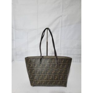 Fendi Tobacco Zucca Coated Canvas Spalmati Roll Shopper Tote Bag Brown