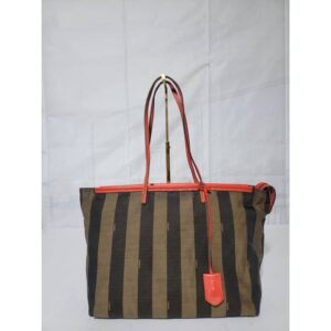 Fendi Pequin Tote Bag Red/Brown